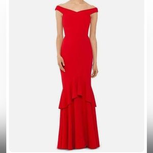Betsy and Adam mermaid off the shoulder gown
